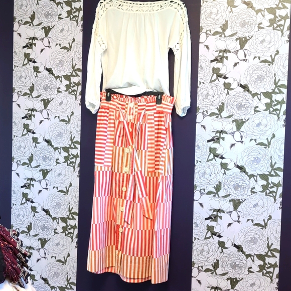 Who What Wear Striped Button Down Skirt - Picture 3 of 5